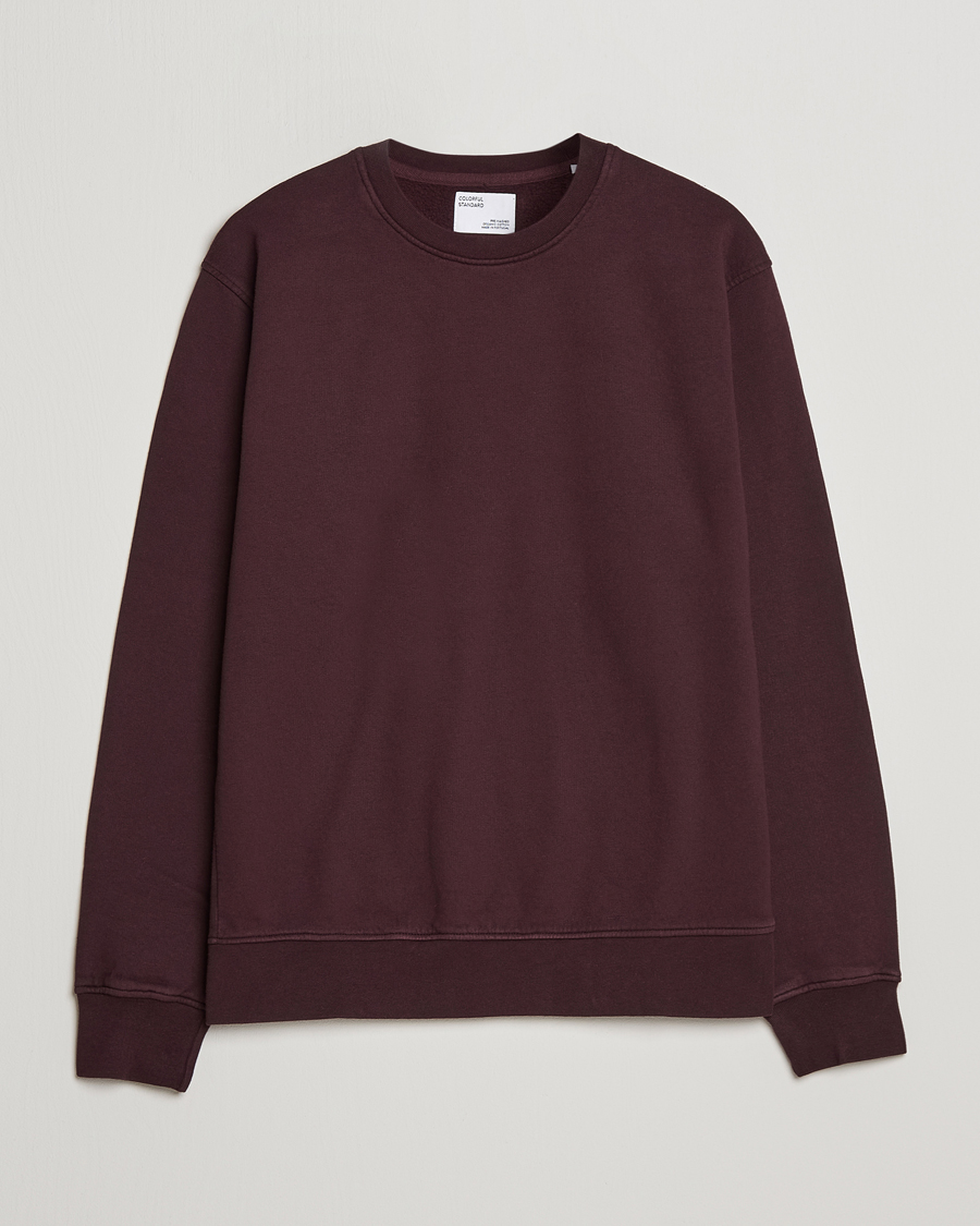 Men | Sweaters & Knitwear | Colorful Standard | Classic Organic Crew Neck Sweat Oxblood Red