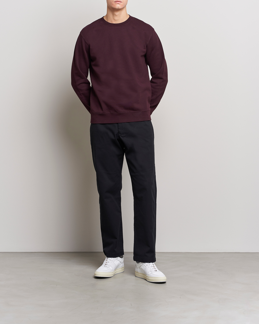 Men | Sweaters & Knitwear | Colorful Standard | Classic Organic Crew Neck Sweat Oxblood Red
