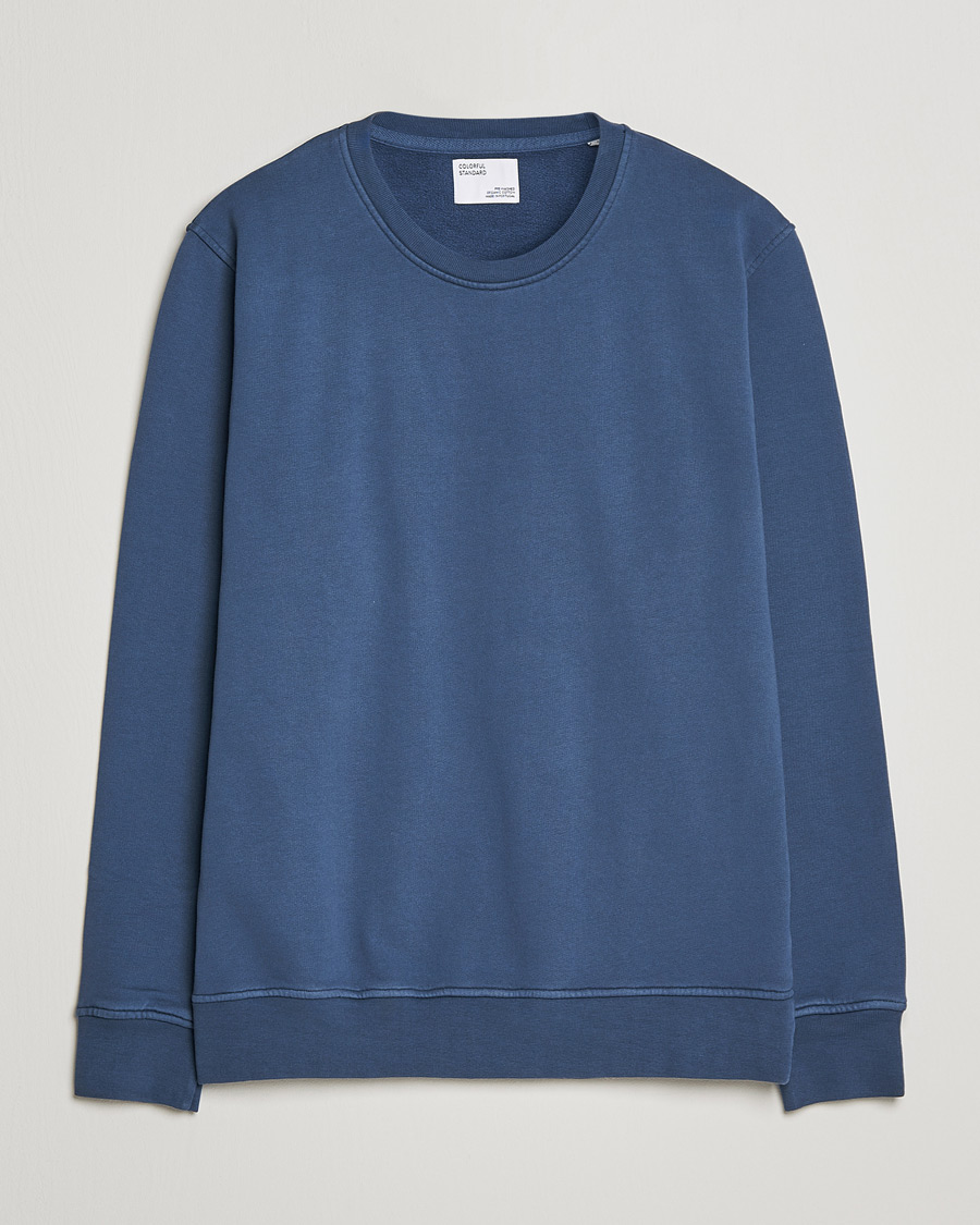 Men | Sweaters & Knitwear | Colorful Standard | Classic Organic Crew Neck Sweat Petrol Blue