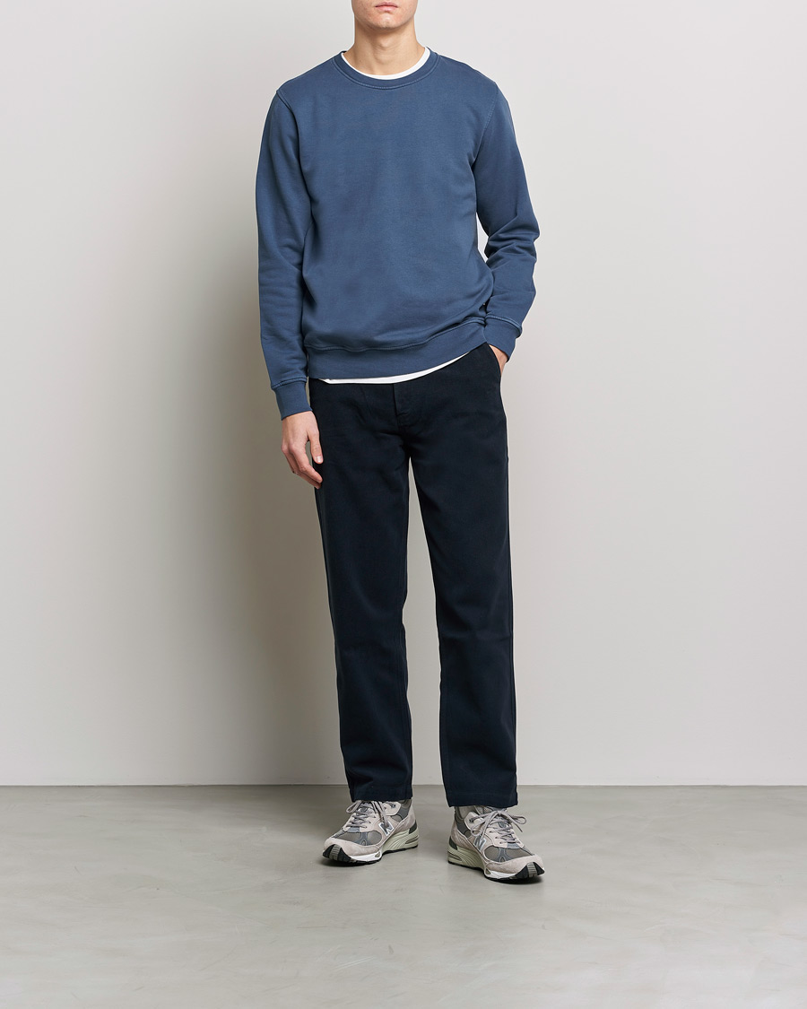 Men | Sweaters & Knitwear | Colorful Standard | Classic Organic Crew Neck Sweat Petrol Blue