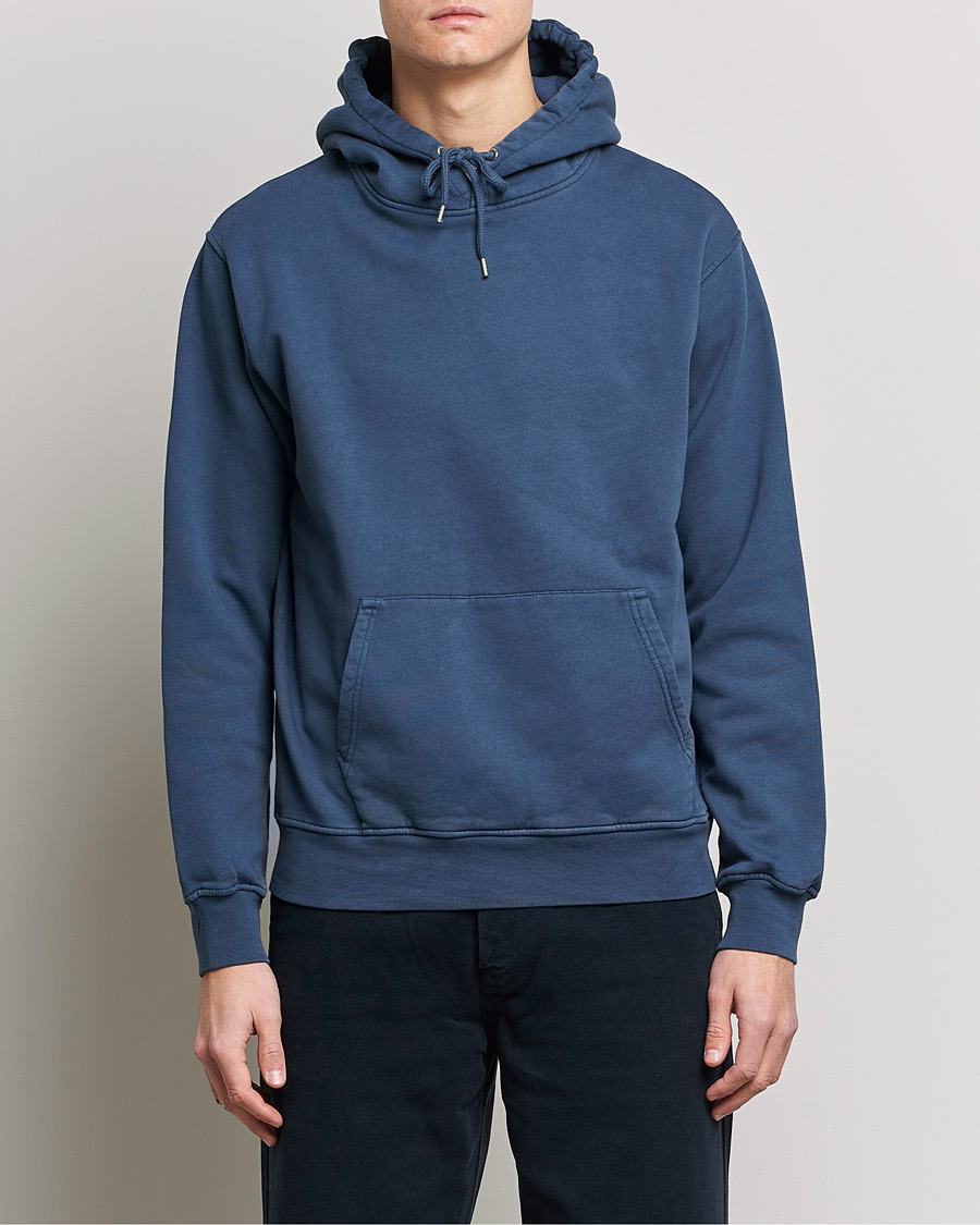 Men | Sweaters & Knitwear | Colorful Standard | Classic Organic Hood Petrol Blue