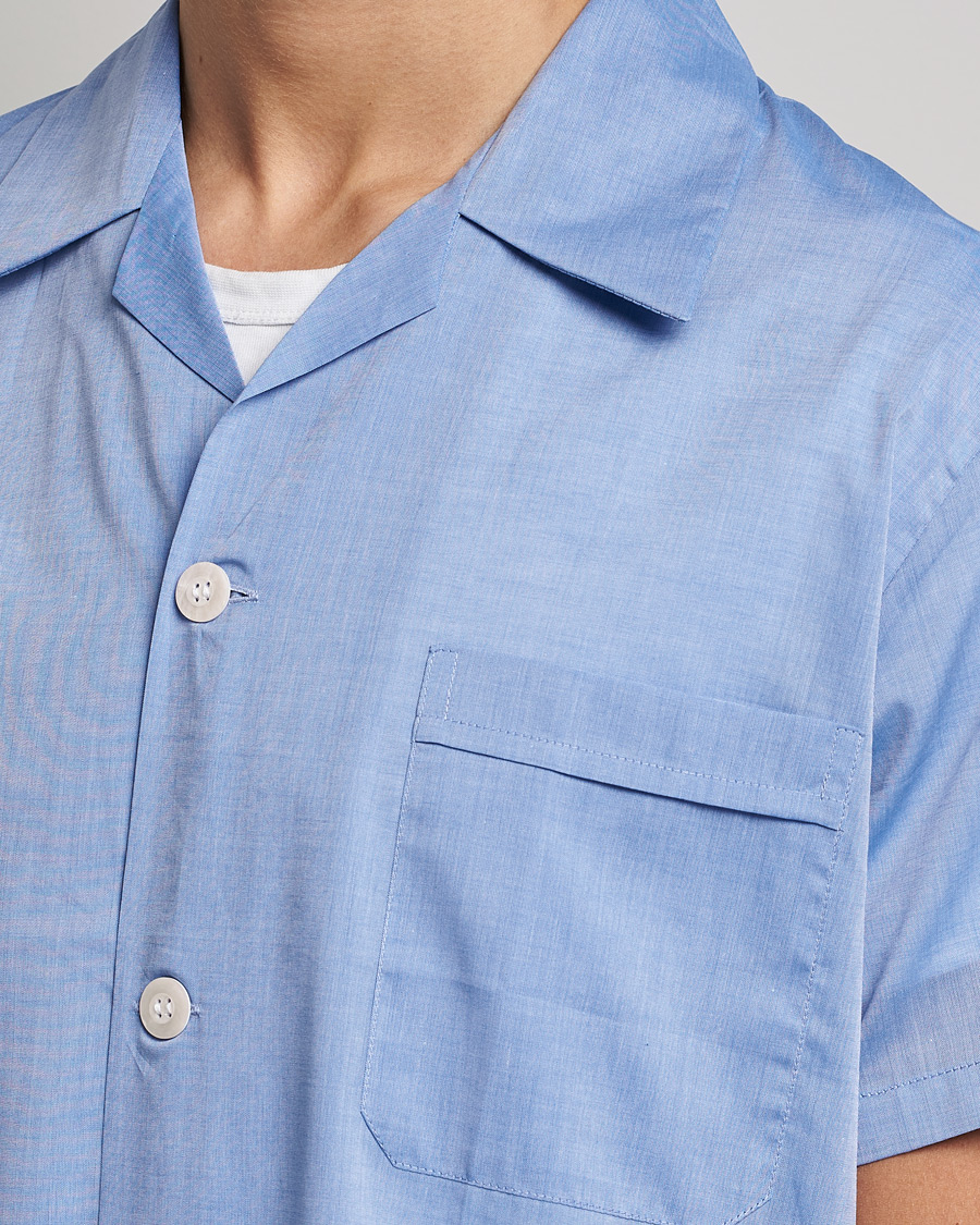 Men | Pyjamas & Robes | Derek Rose | Shortie Cotton Pyjama Set Blue