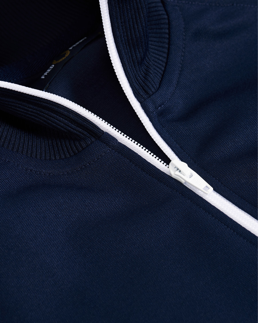 Men | Sweaters & Knitwear | Fred Perry | Taped Track Jacket Carbon Blue