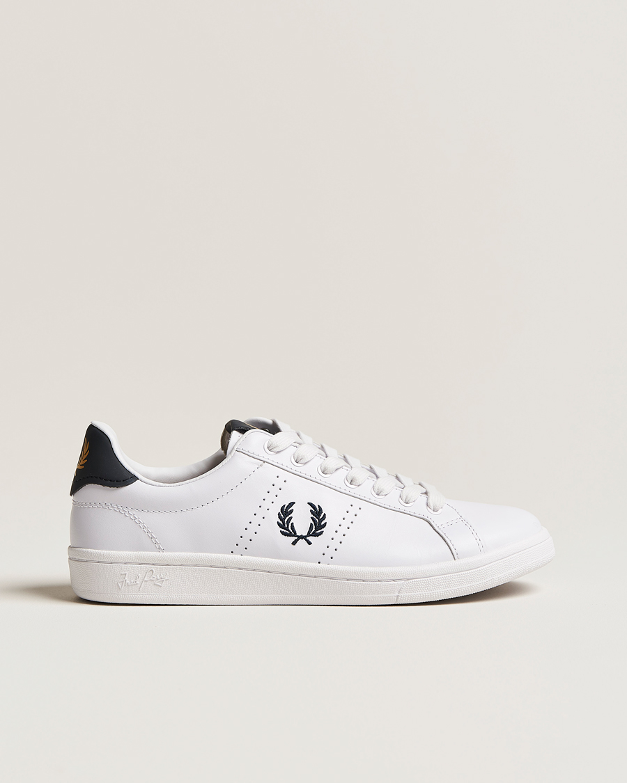 Men | Fred Perry B721 Leather Sneakers White/Navy | Fred Perry | B721 Leather Sneakers White/Navy