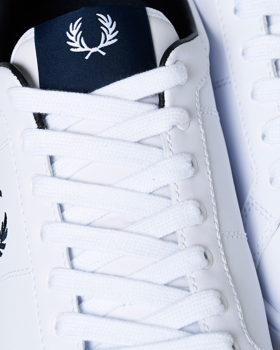 Men | Fred Perry B722 Leather Sneaker White/Navy | Fred Perry | B722 Leather Sneaker White/Navy