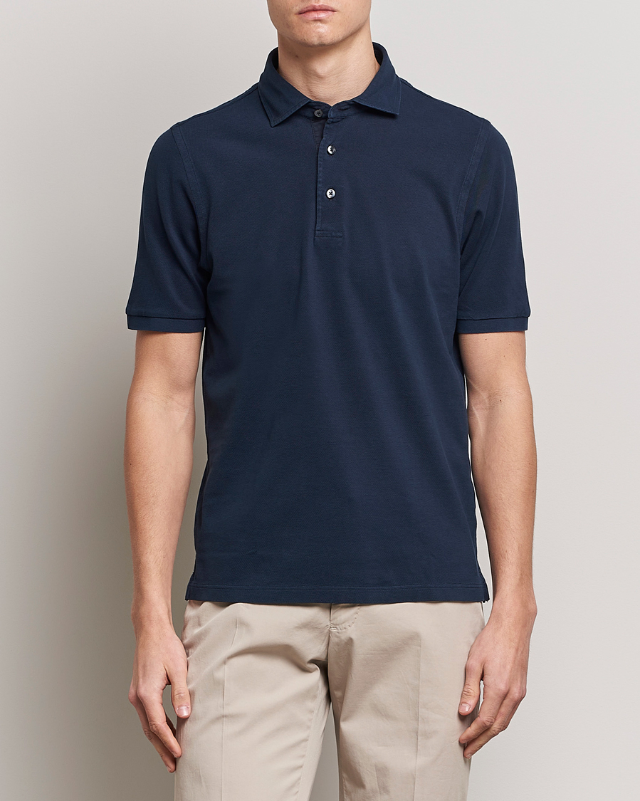 Men | Polo Shirts | Gran Sasso | Washed Polo Navy