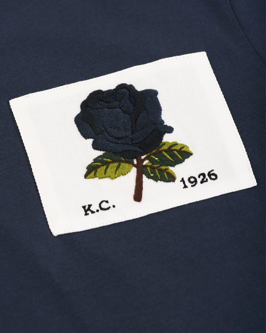 Men | T-Shirts | Kent & Curwen | Rose Embroidered T-Shirt Navy