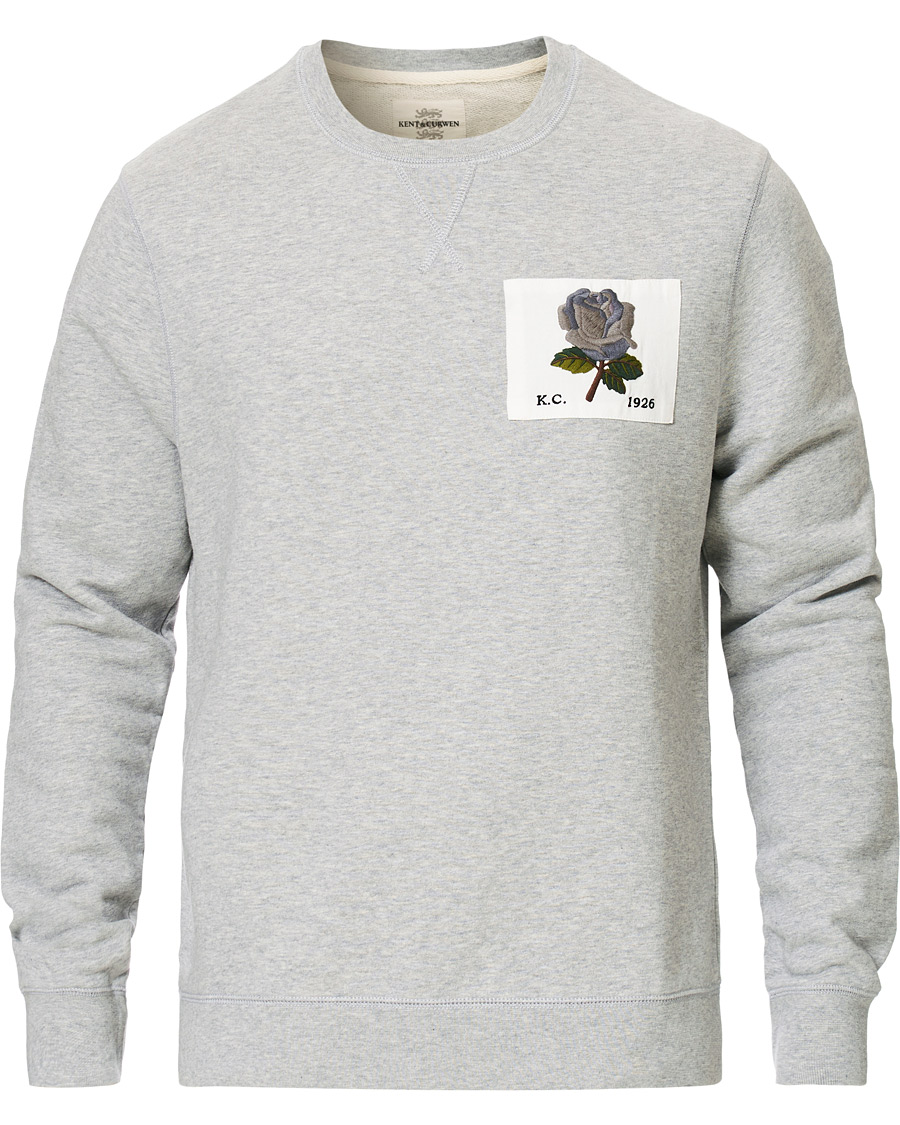 Men | Sweaters & Knitwear | Kent & Curwen | Rose Embroidered Sweatshirt Grey