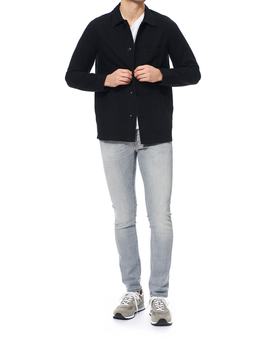 Men | Shirts | A Day's March | Original Herringbone Overshirt Black