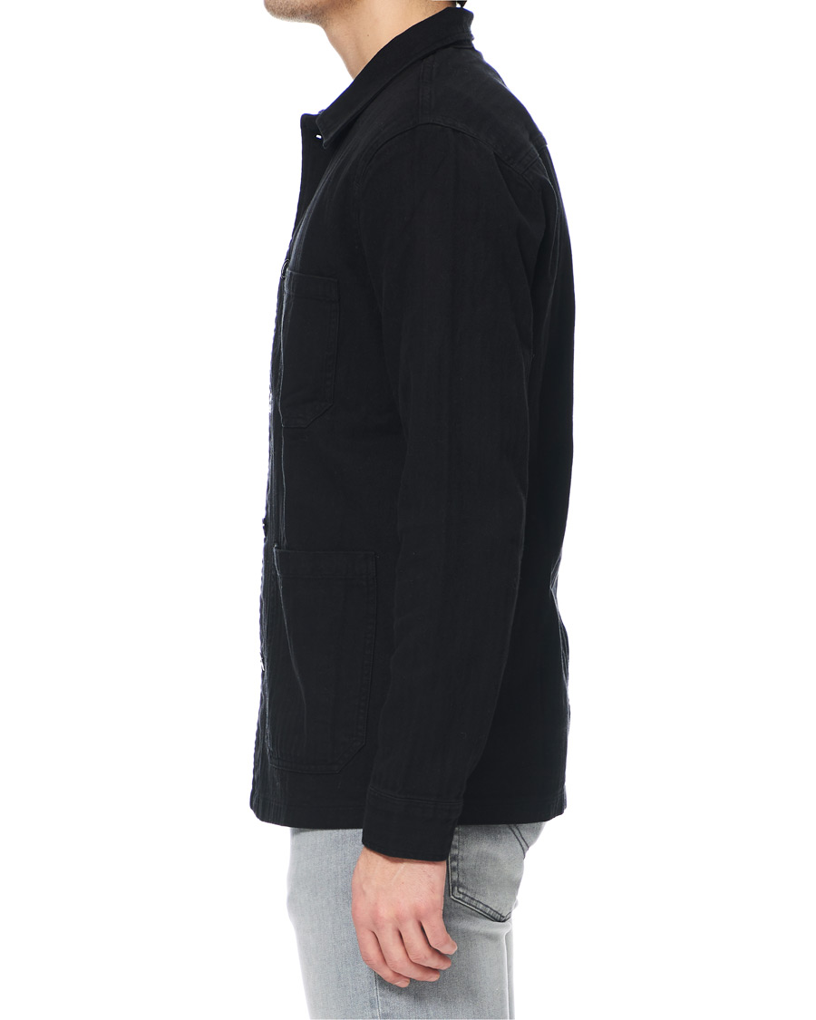 Men | Shirts | A Day's March | Original Herringbone Overshirt Black