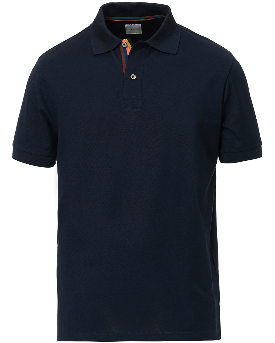 Men | Polo Shirts | Paul Smith | Placket Stripe Polo Navy