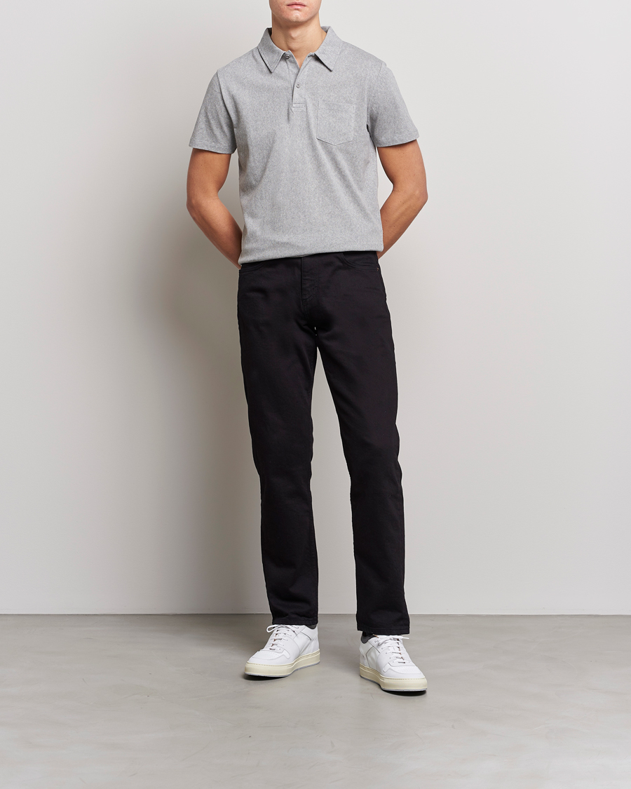 Men | Polo Shirts | Sunspel | Riviera Polo Shirt Grey Melange