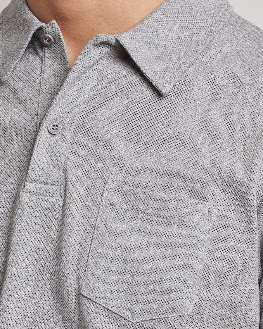 Men | Polo Shirts | Sunspel | Riviera Polo Shirt Grey Melange