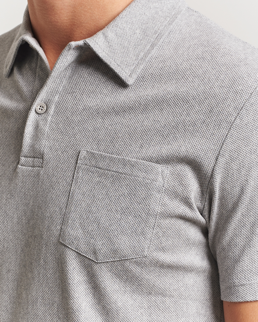 Men | Polo Shirts | Sunspel | Riviera Polo Shirt Grey Melange