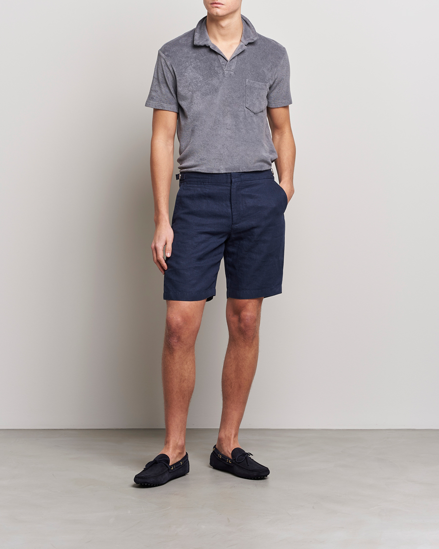 Men | Polo Shirts | Orlebar Brown | Terry Polo Granite