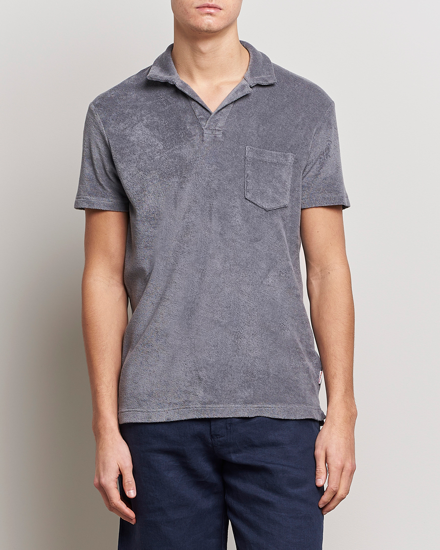 Men | Polo Shirts | Orlebar Brown | Terry Polo Granite
