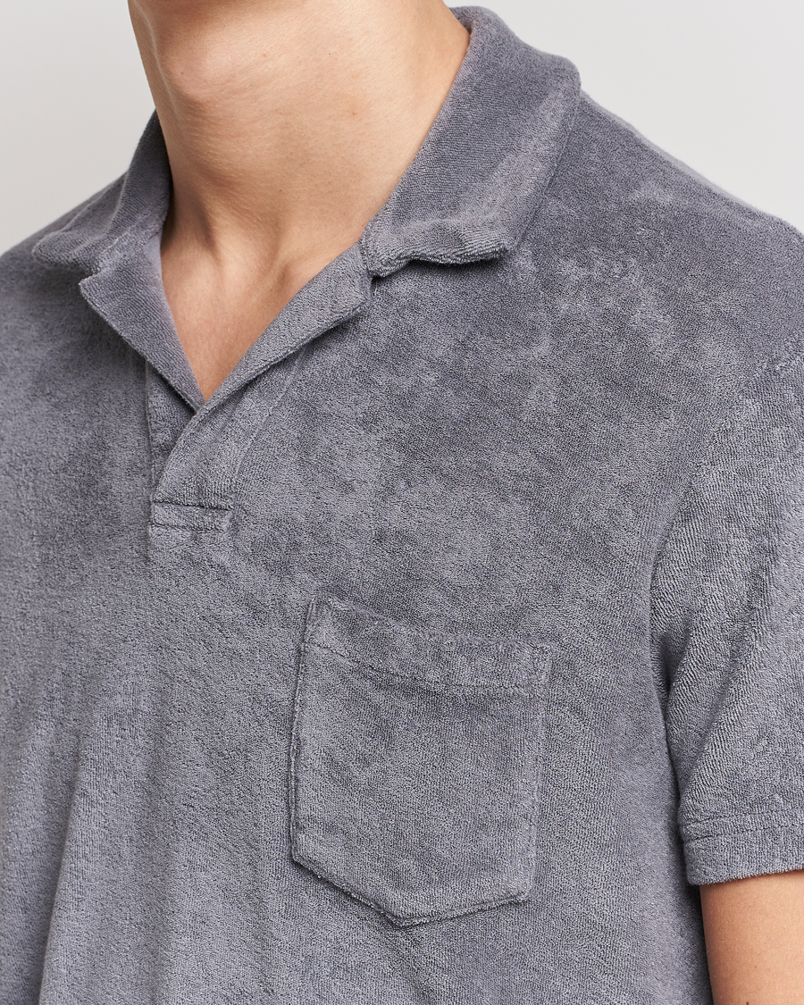 Men | Polo Shirts | Orlebar Brown | Terry Polo Granite