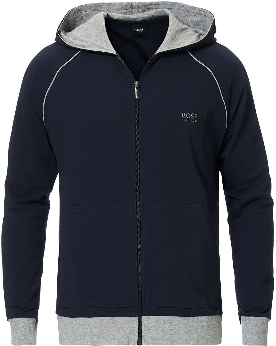Men | Sweaters & Knitwear | BOSS BLACK | BOSS Mix & Match Full Zip Hoodie Dark Blue