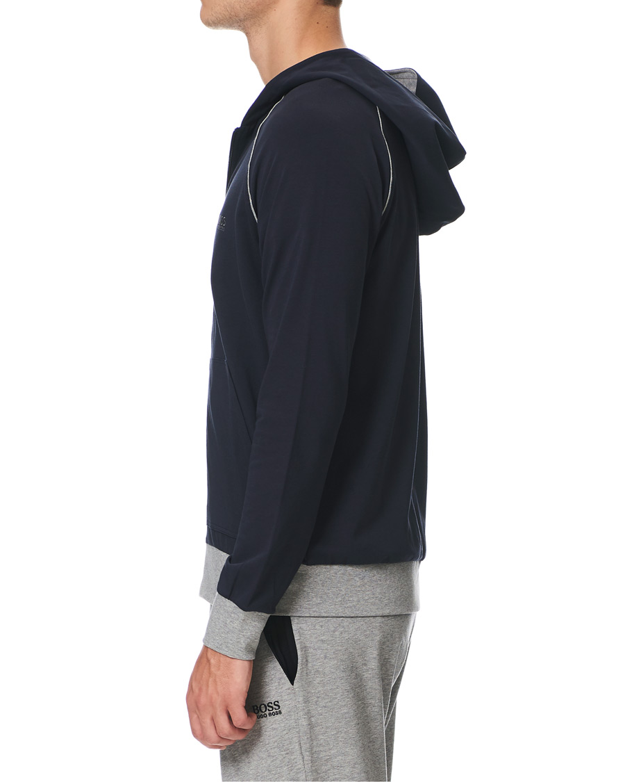 Men | Sweaters & Knitwear | BOSS BLACK | BOSS Mix & Match Full Zip Hoodie Dark Blue