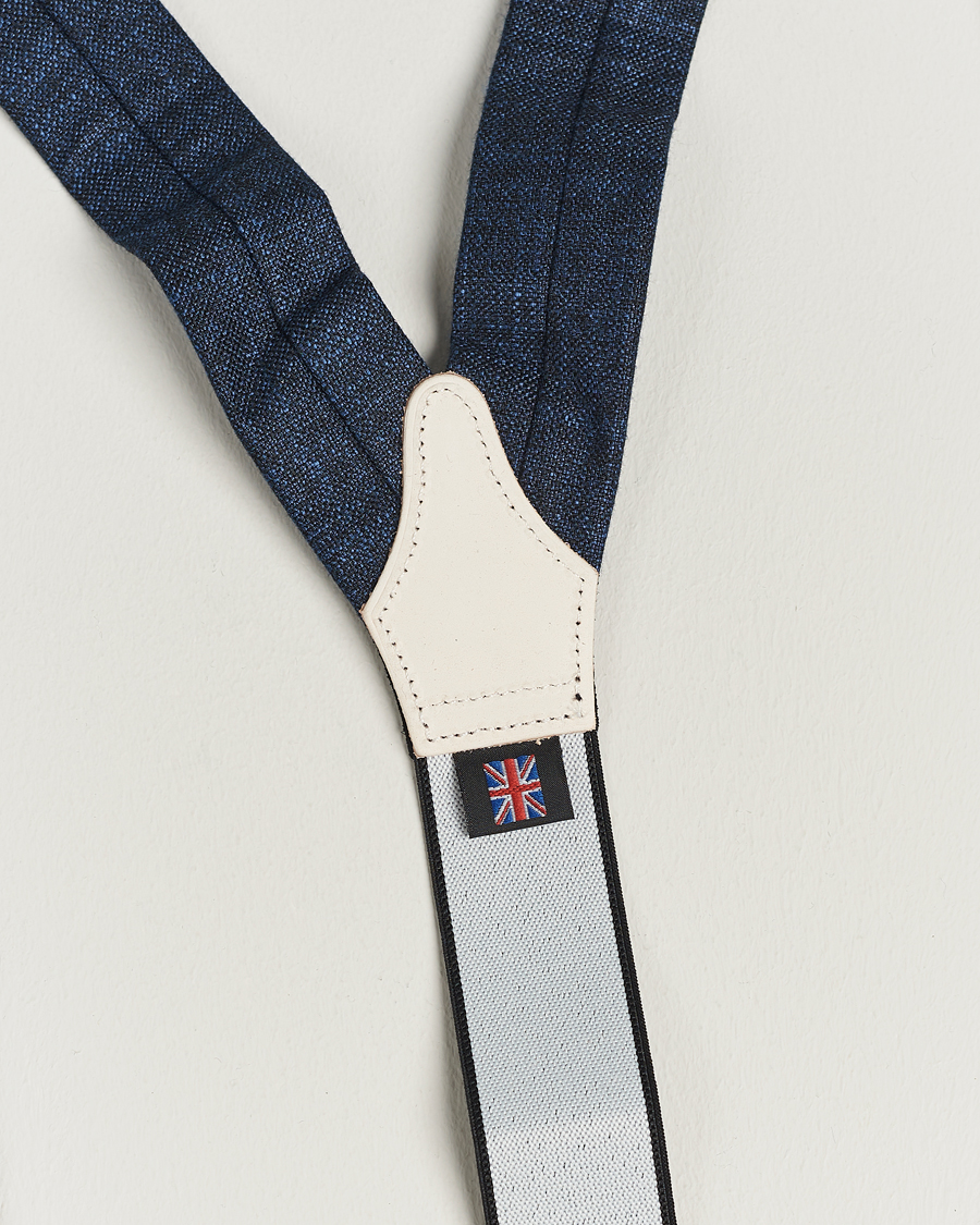 Men | Braces | Albert Thurston | Hardy Minnis Bamboo Braces 38mm Navy