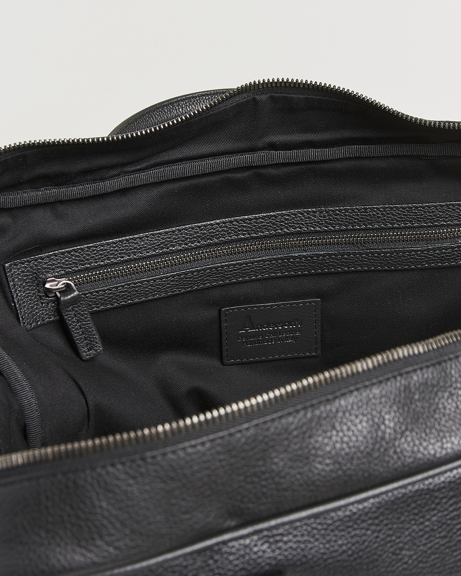 Men | Bags | Anderson's | Full Grain Leather Briefcase Black