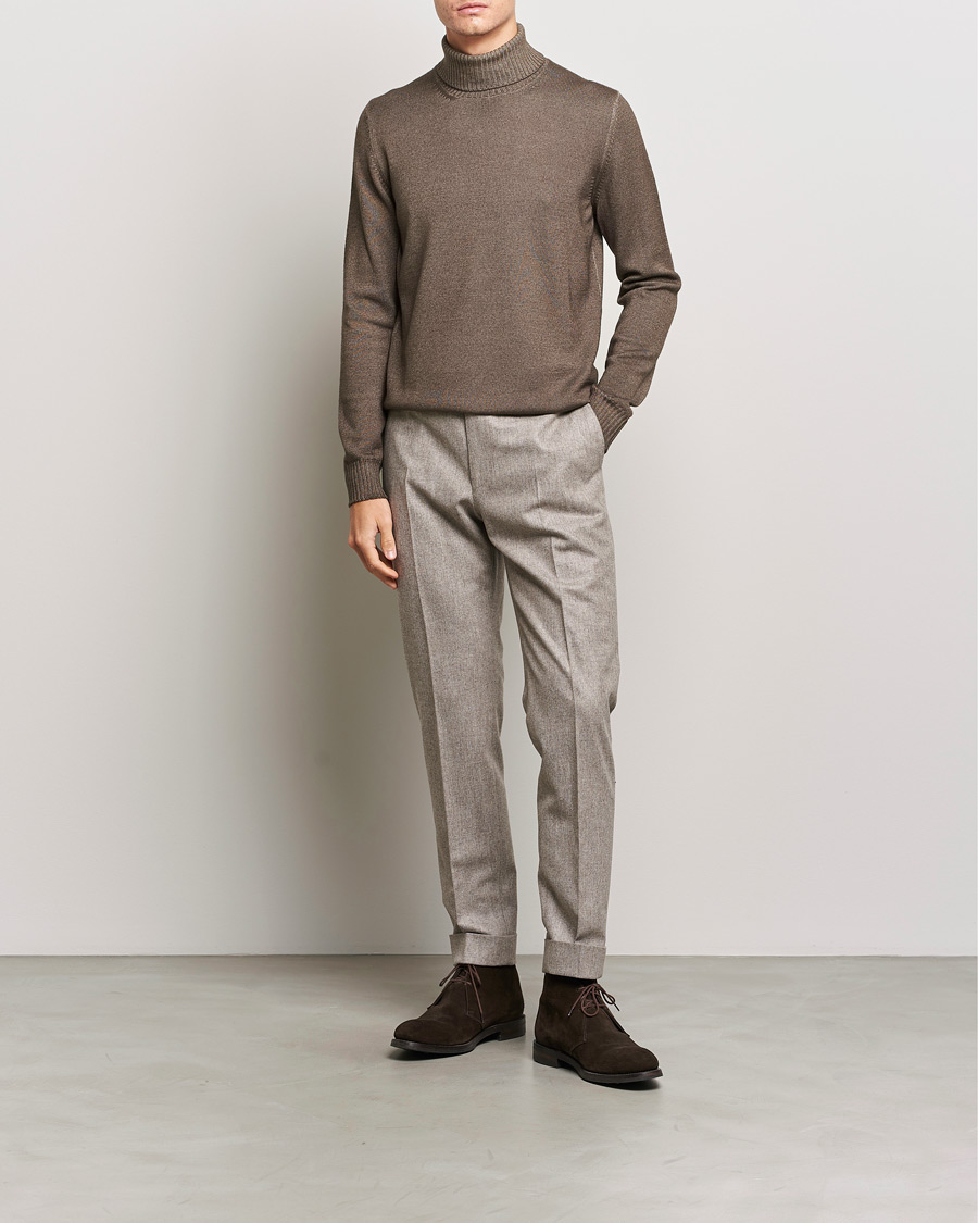 Men | Sweaters & Knitwear | Gran Sasso | Vintage Merino Fashion Fit Polo Beige