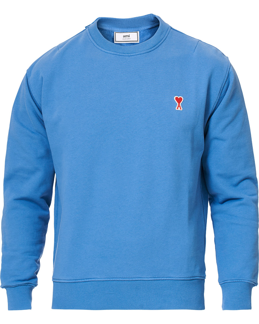 Men | Sweaters & Knitwear | AMI | Heart Logo Sweatshirt Blue