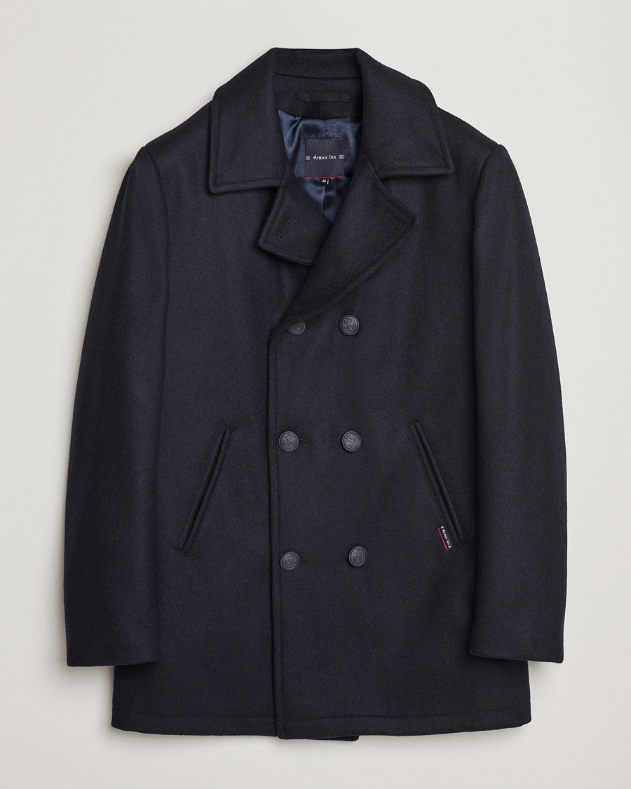 Men | Coats & Jackets | Armor-lux | Kermor Wool Peacoat Navy