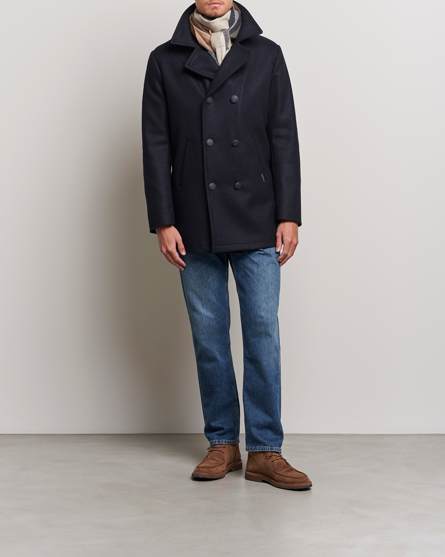 Men | Coats & Jackets | Armor-lux | Kermor Wool Peacoat Navy