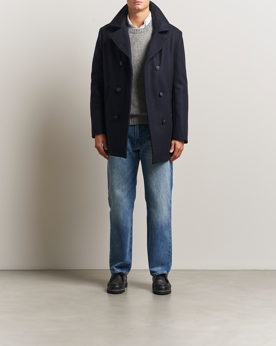 Men | Coats & Jackets | Armor-lux | Kermor Wool Peacoat Navy