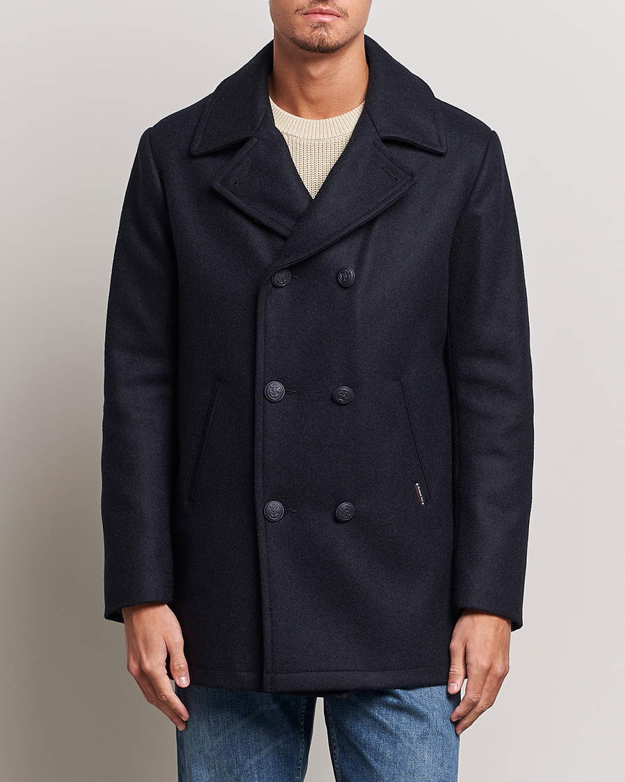 Men | Coats & Jackets | Armor-lux | Kermor Wool Peacoat Navy