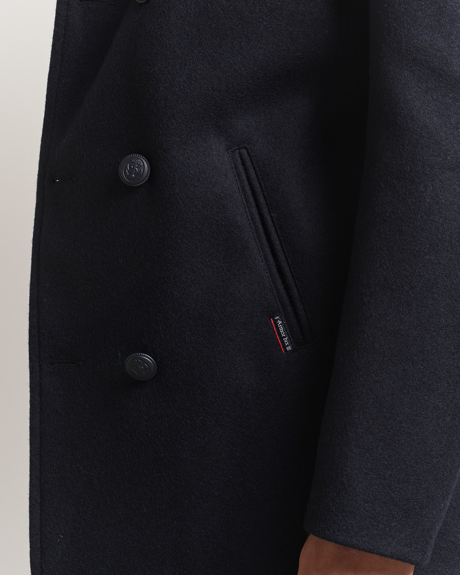 Men | Coats & Jackets | Armor-lux | Kermor Wool Peacoat Navy