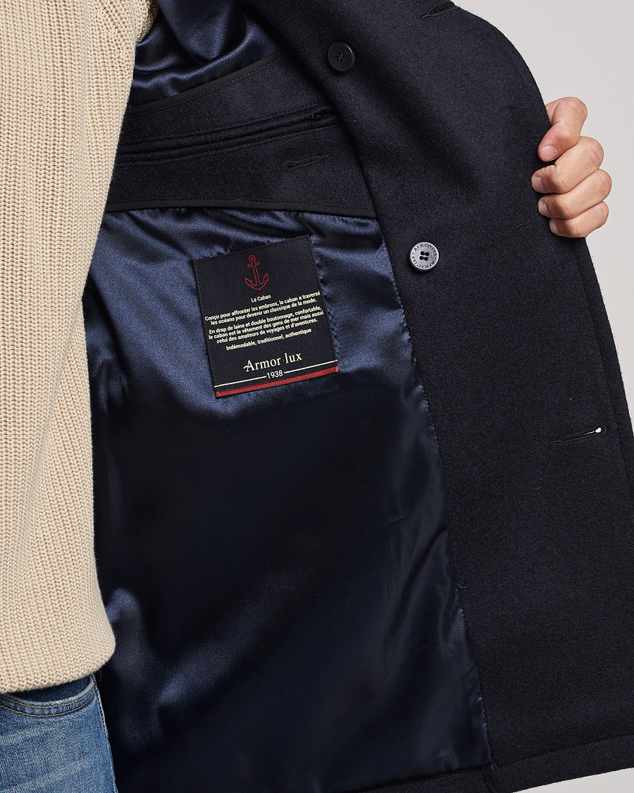Men | Coats & Jackets | Armor-lux | Kermor Wool Peacoat Navy