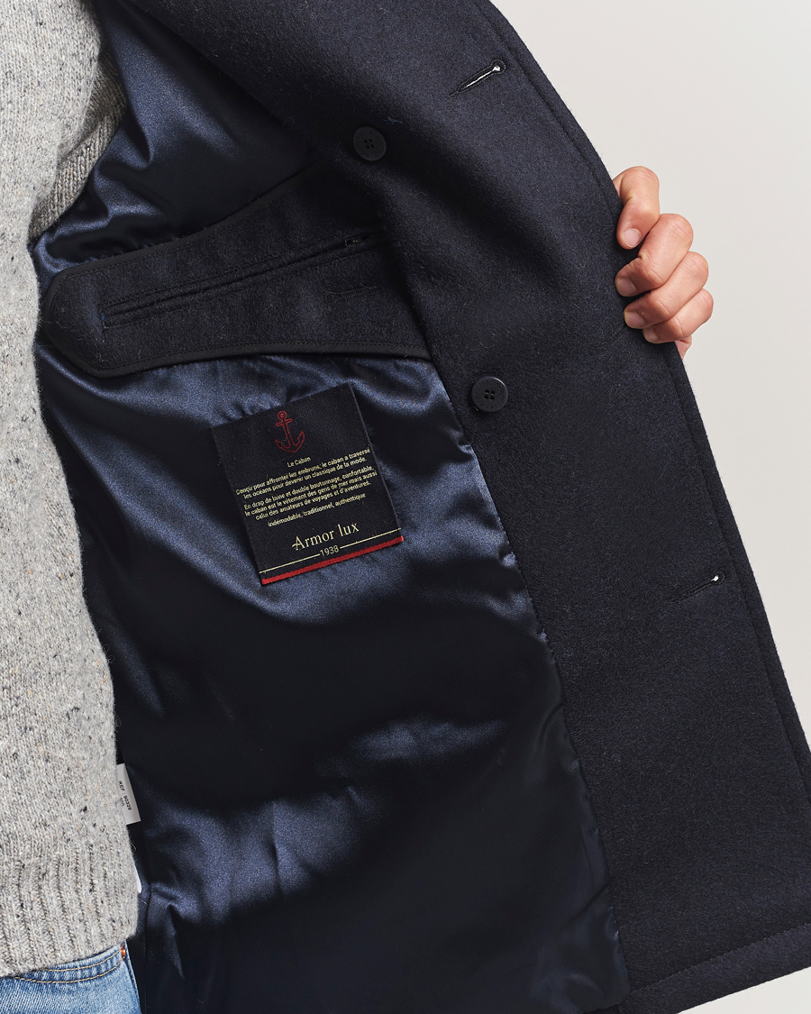 Men | Coats & Jackets | Armor-lux | Kermor Wool Peacoat Navy