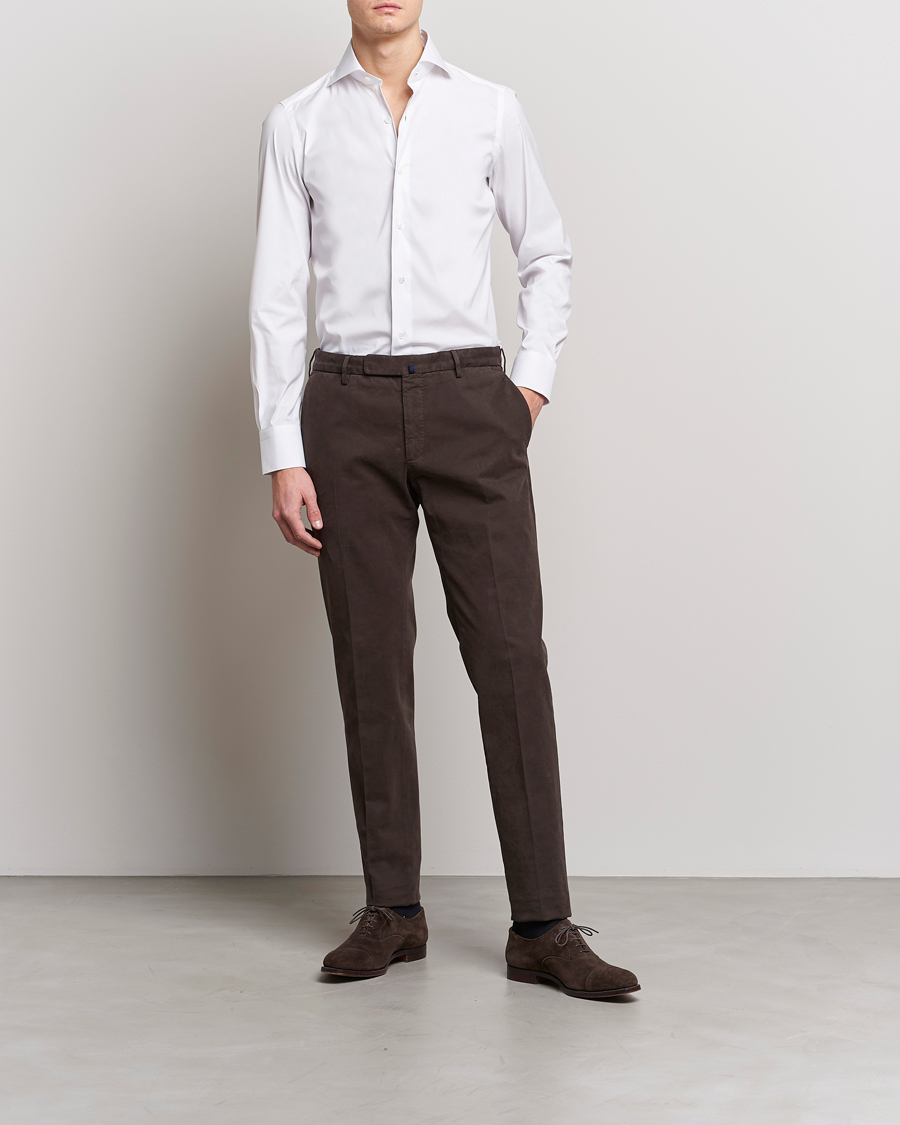 Men | Shirts | Finamore Napoli | Milano Slim Fit Stretch Shirt White