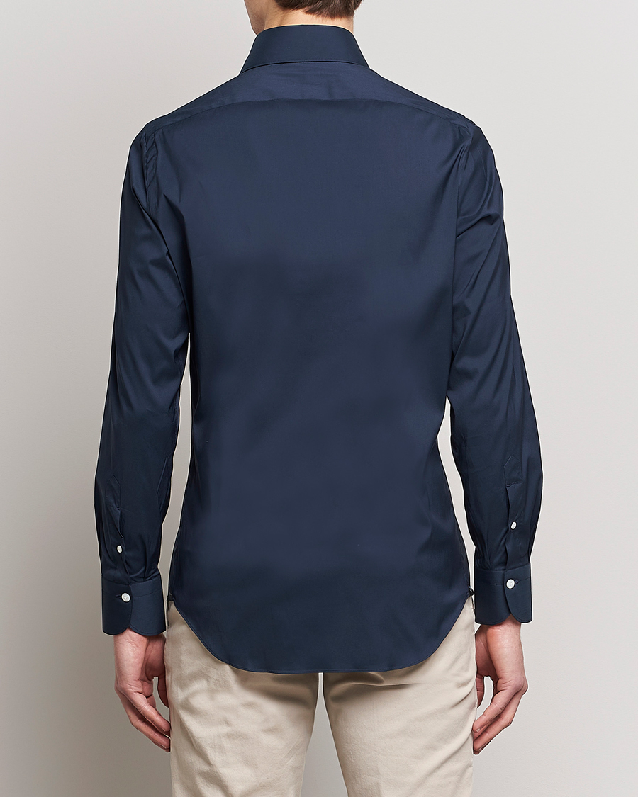 Men | Shirts | Finamore Napoli | Milano Slim Fit Stretch Shirt Navy
