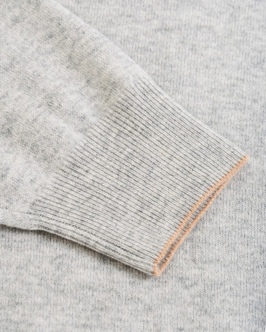 Men | Sweaters & Knitwear | Brunello Cucinelli | 2 Ply Cashmere Half Zip Light Grey