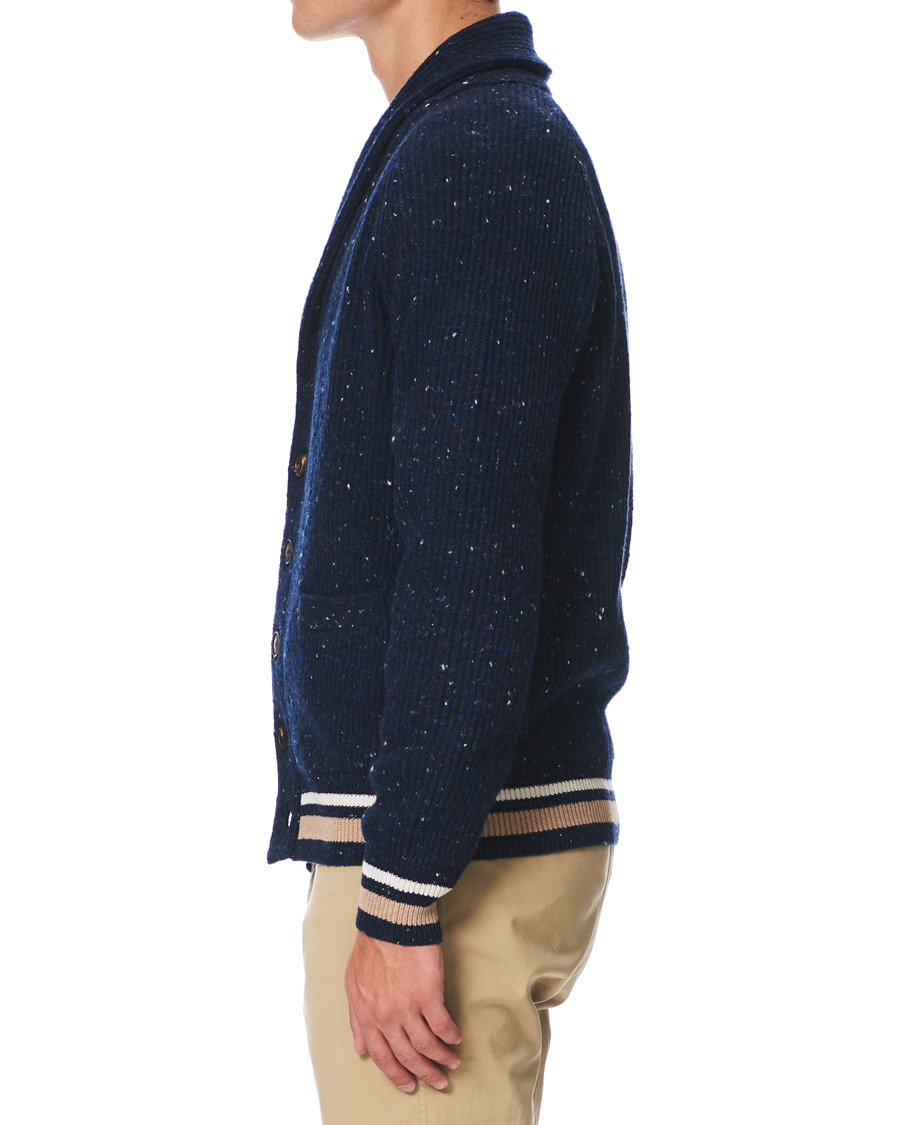 Men | Sweaters & Knitwear | Brunello Cucinelli | Cashmere Blend Shawl Collar Cardigan Dark Blue