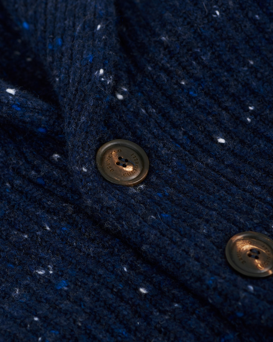 Men | Sweaters & Knitwear | Brunello Cucinelli | Cashmere Blend Shawl Collar Cardigan Dark Blue