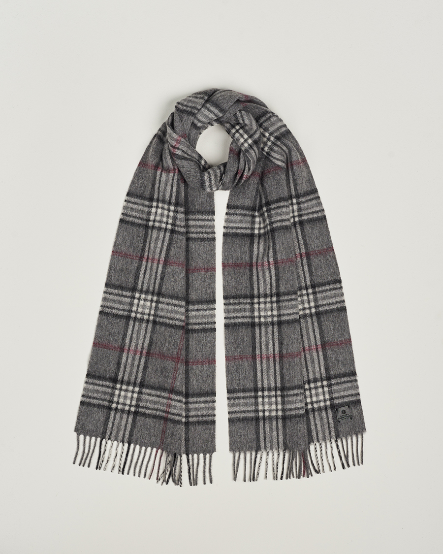 Men | Amanda Christensen Wool Check Scarf Grey | Amanda Christensen | Wool Check Scarf Grey