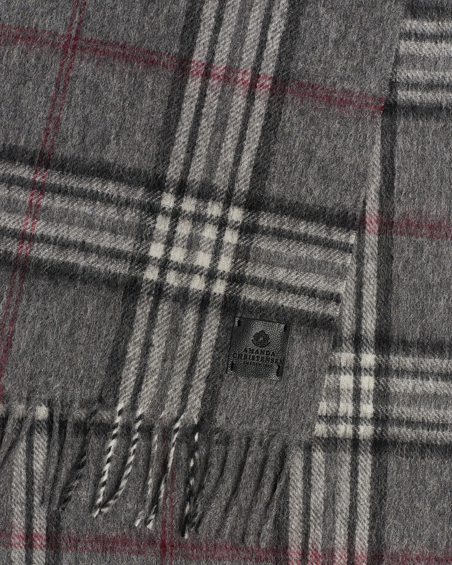 Men | Amanda Christensen Wool Check Scarf Grey | Amanda Christensen | Wool Check Scarf Grey