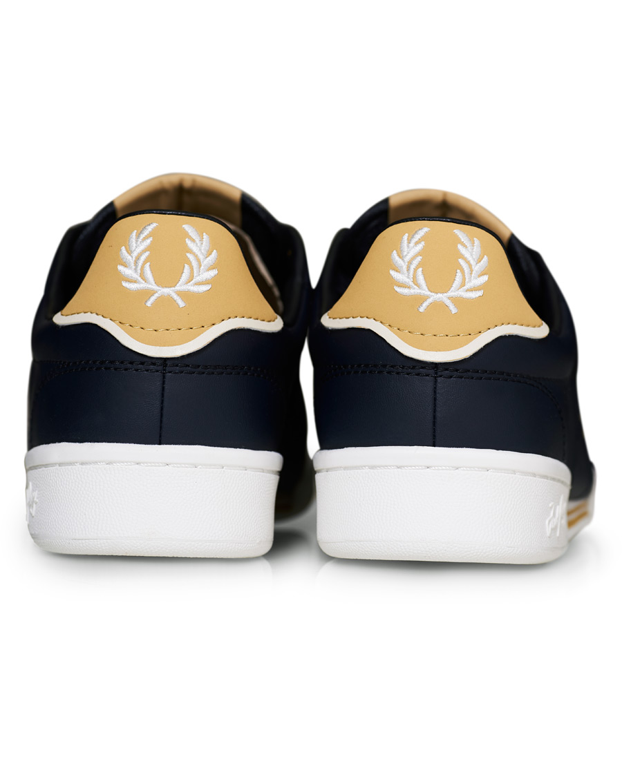 Men | Fred Perry B722 Leather Sneaker Navy/Gold | Fred Perry | B722 Leather Sneaker Navy/Gold