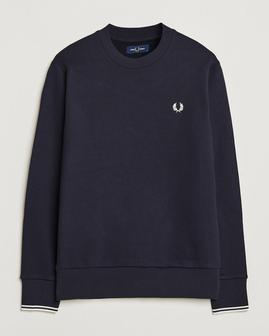 Men | Sweaters & Knitwear | Fred Perry | Crew Neck Sweatshirt Navy