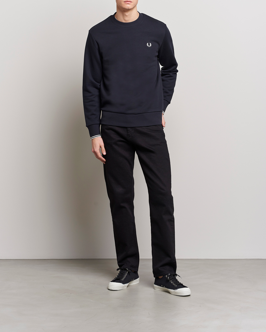 Men | Sweaters & Knitwear | Fred Perry | Crew Neck Sweatshirt Navy