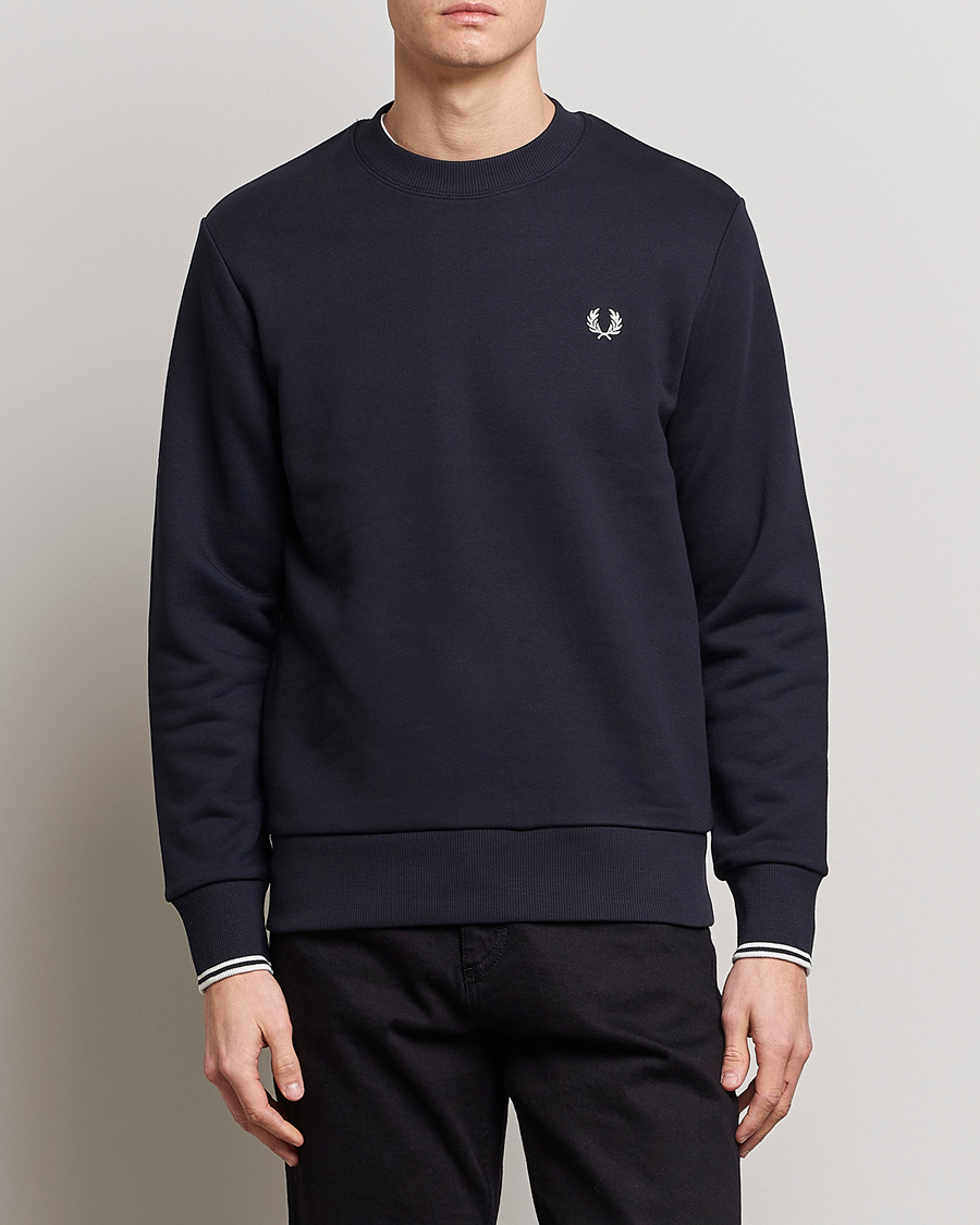 Men | Sweaters & Knitwear | Fred Perry | Crew Neck Sweatshirt Navy