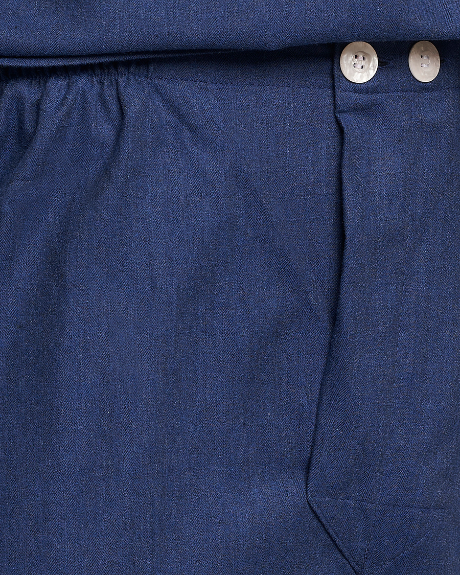 Men | Pyjamas & Robes | Derek Rose | Brushed Cotton Flanell Pyjama Set Navy