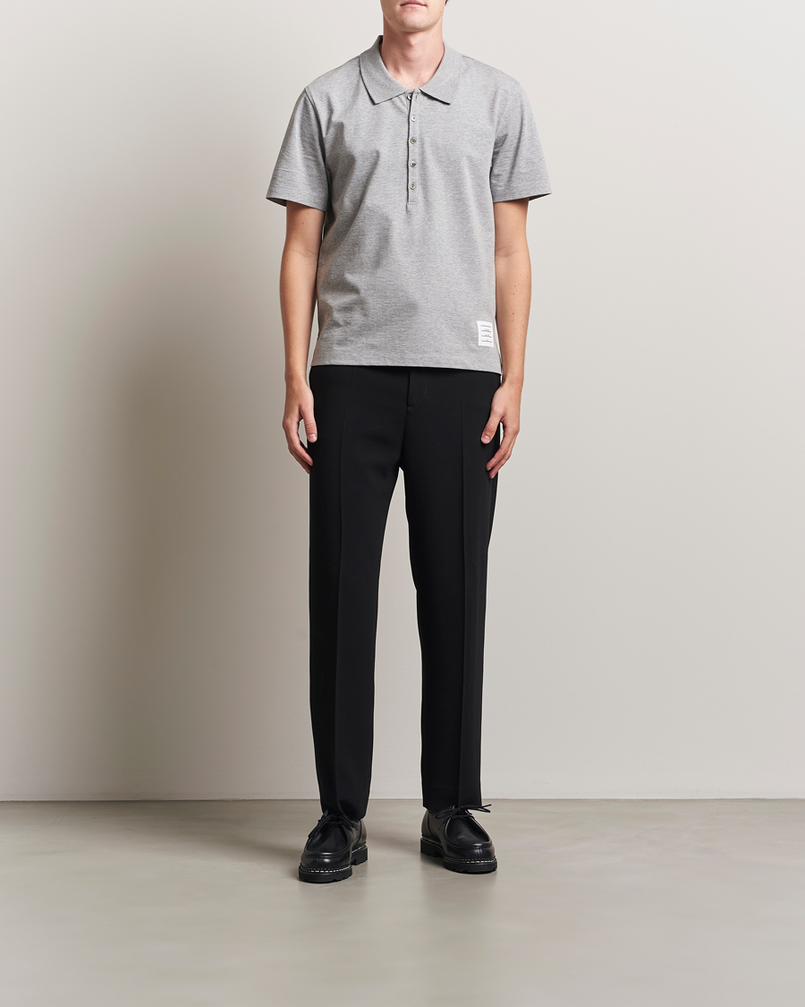 Men | Polo Shirts | Thom Browne | Relaxed Fit Polo Light Grey