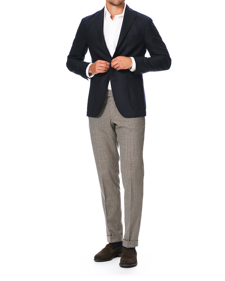 Men | Trousers | Tiger of Sweden | Tillman Checked Trousers Beige