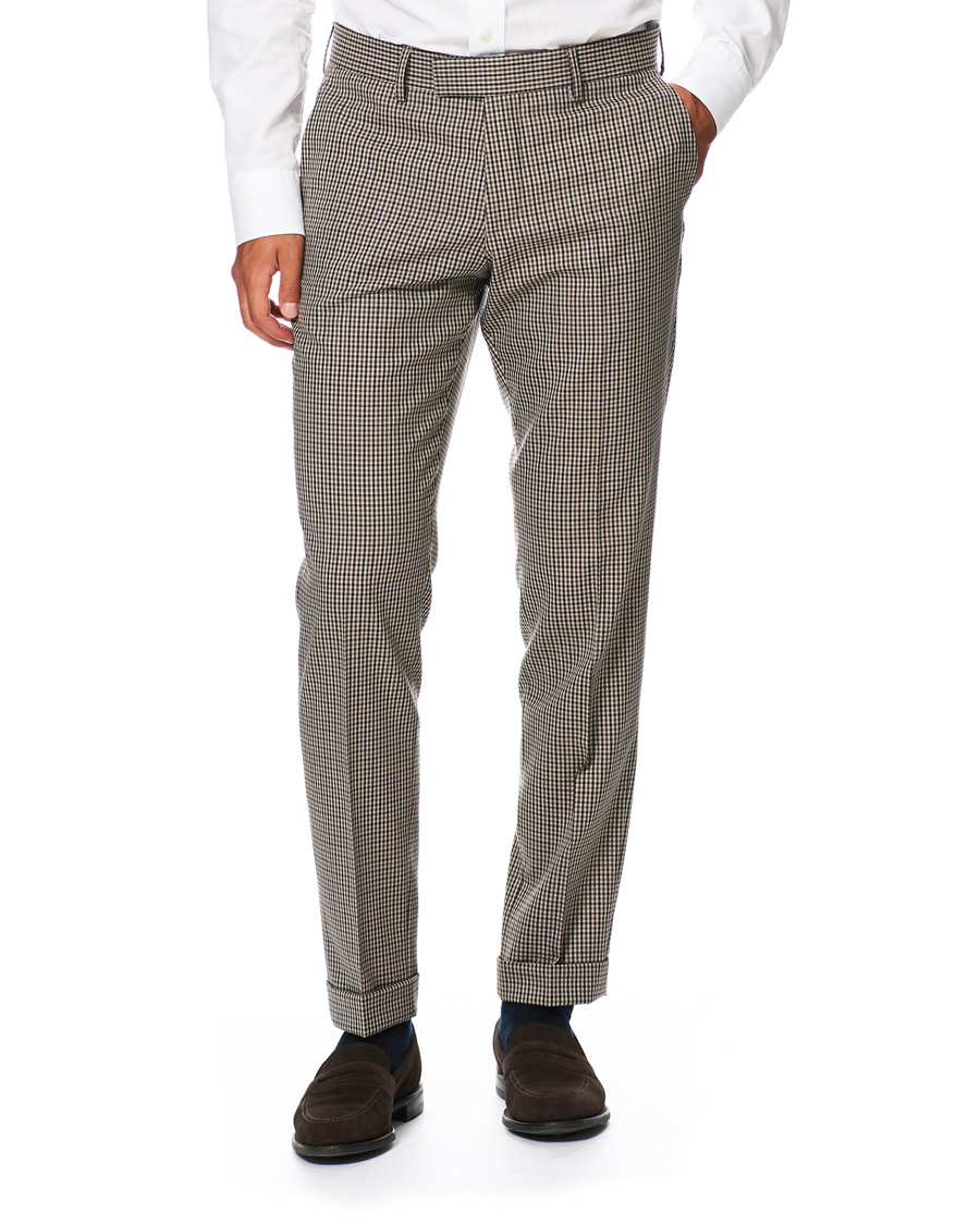 Men | Trousers | Tiger of Sweden | Tillman Checked Trousers Beige