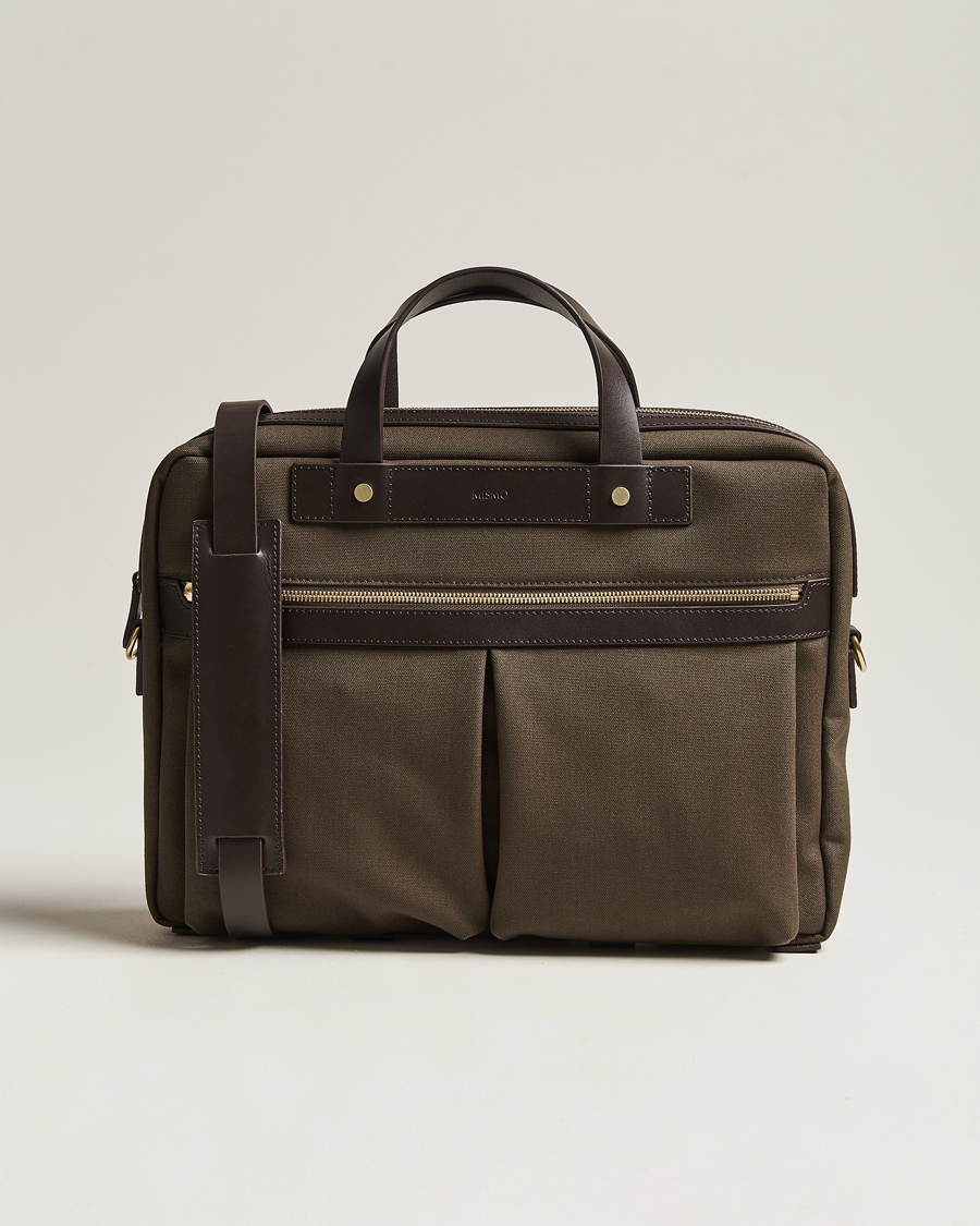 Men | Bags | Mismo | M/S Nylon Office Army/Dark Brown